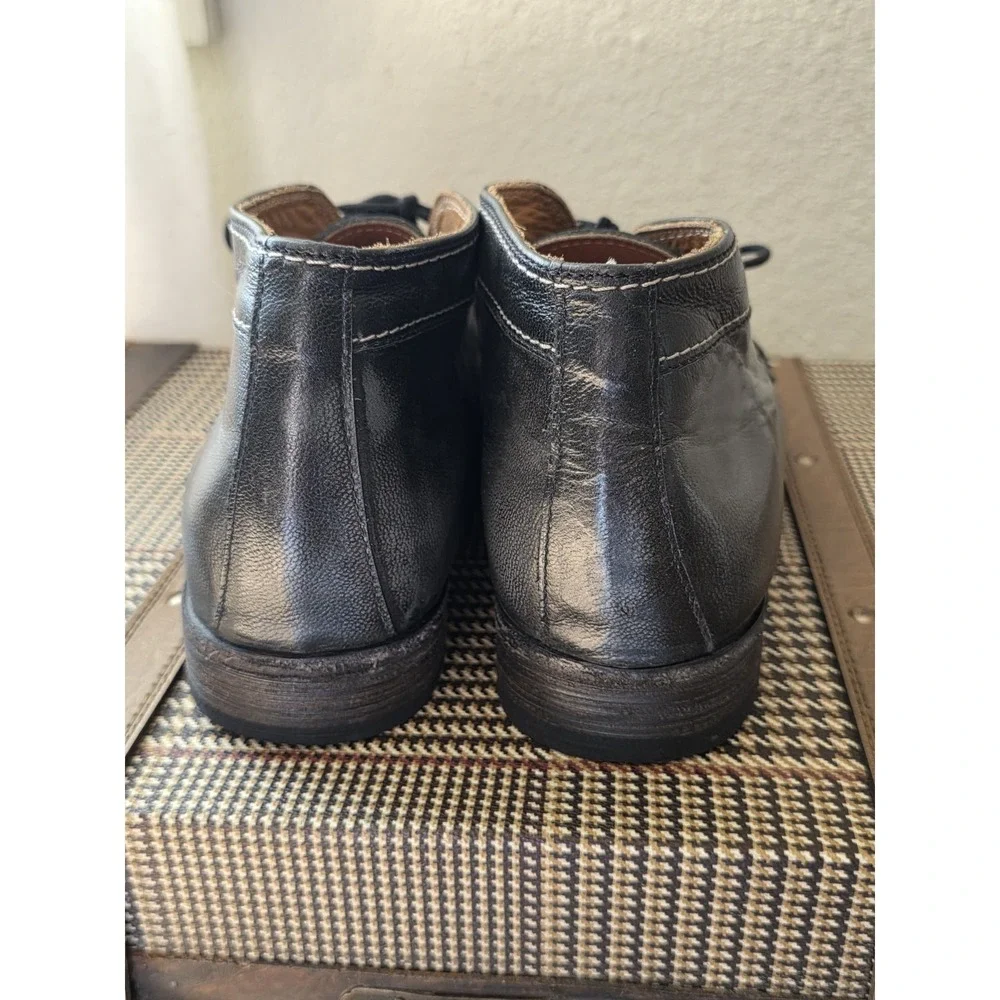 Bed Stu Gray Leather Ankle Boots Men's Size 9.5  Casual Lace Up Chukka Shoe